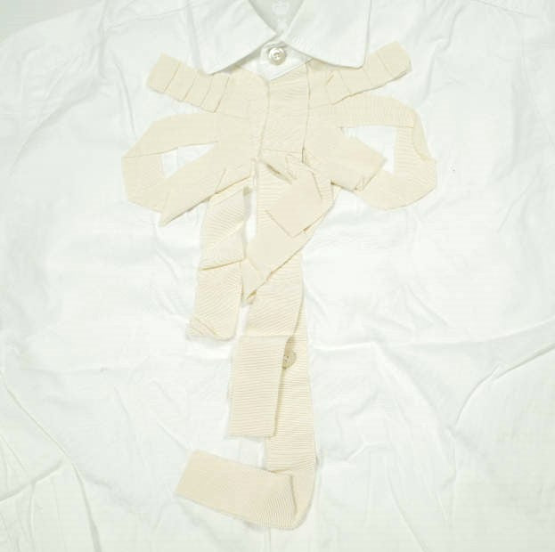 エィス Ribbon tape shirt コットンシャツ