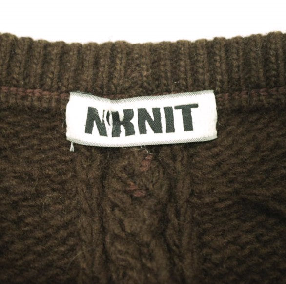 ンニット holed cable knit ウールスカート
