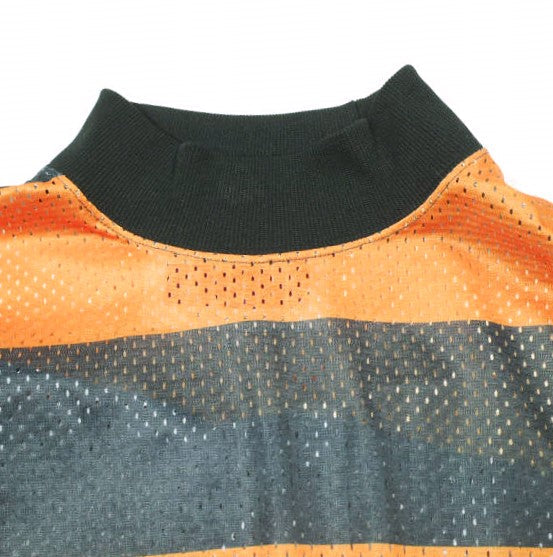 紫電 L S Mock Neck Tee Stripe Mesh ロングスリーブTシャツ