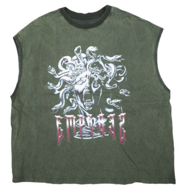 ダンケシェーン GRADATION CHEMICAL NOSLEEVES MEDUSA コットンノースリーブトップス