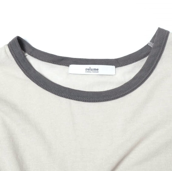 ジャーナルスタンダードレリューム 25SS シアークルーネックリンガーロングTシャツ