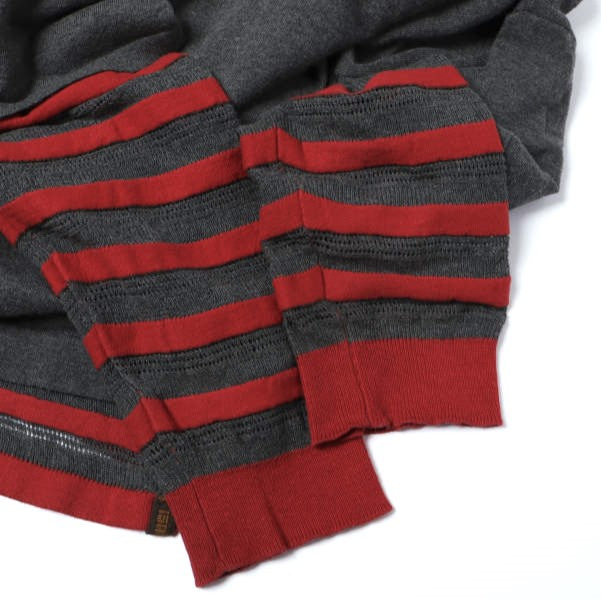 イサボールダー Gauzine Stripe コットンニットトップス