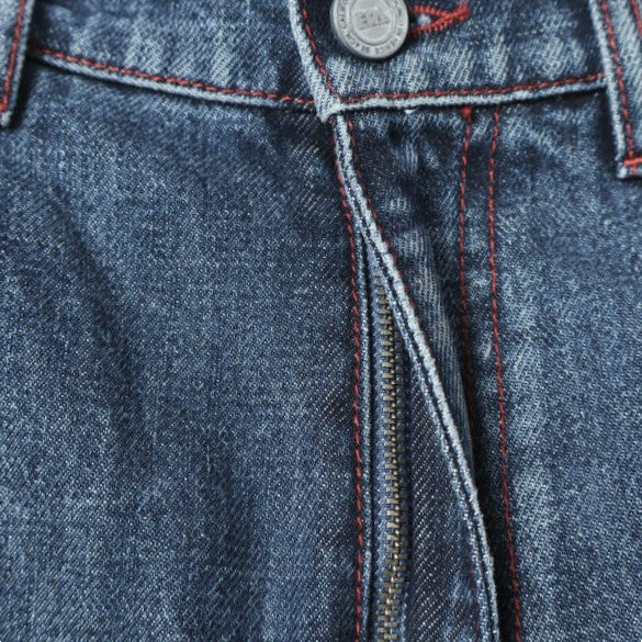 イーアールエル BAGGY INDIANA DISTRESSED JEANS コットンデニムパンツ