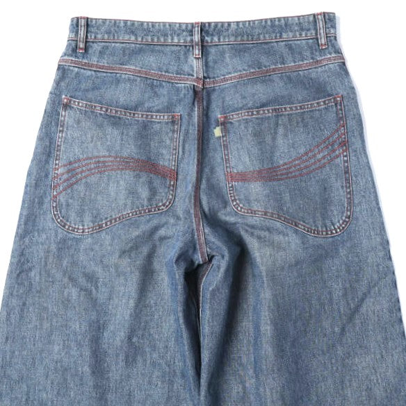 イーアールエル BAGGY INDIANA DISTRESSED JEANS コットンデニムパンツ