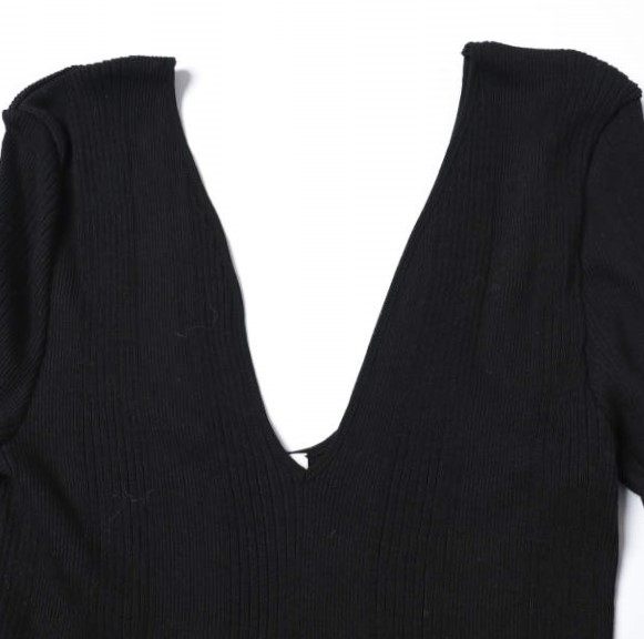 ハクジ Random Rib LS PO コットンシルクプルオーバー
