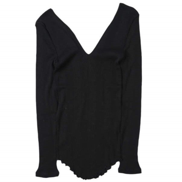 ハクジ Random Rib LS PO コットンシルクプルオーバー