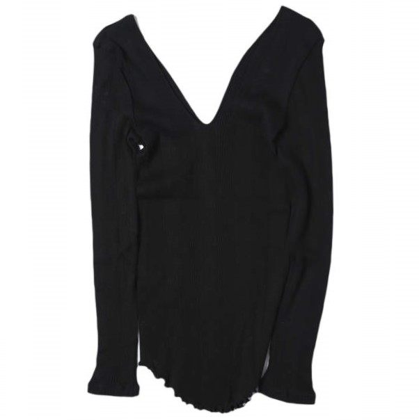ハクジ Random Rib LS PO コットンシルクプルオーバー