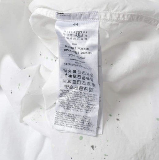 エムエム6メゾンマルジェラ CAMICIE A MANICHE PAINT RESIDUE SHIRT コットンシャツ