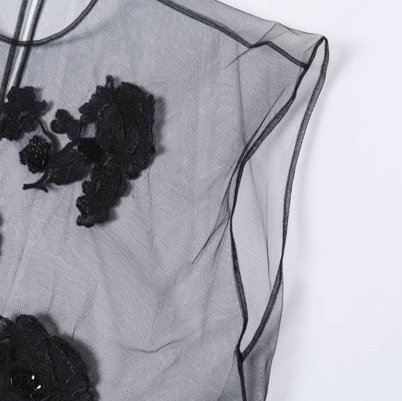 マージTulle Embroideryプルオーバー