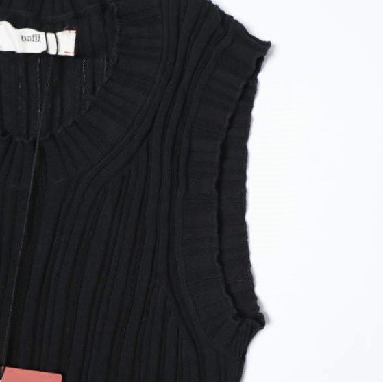 アンフィル high twist cotton リブノースリーブトップス