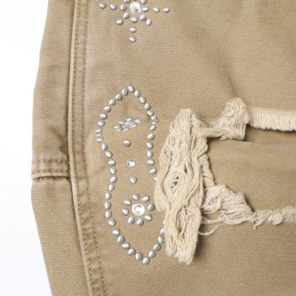 ダンケシェーン STUDS W-KNEE DUCK SHORTS コットンショーツ