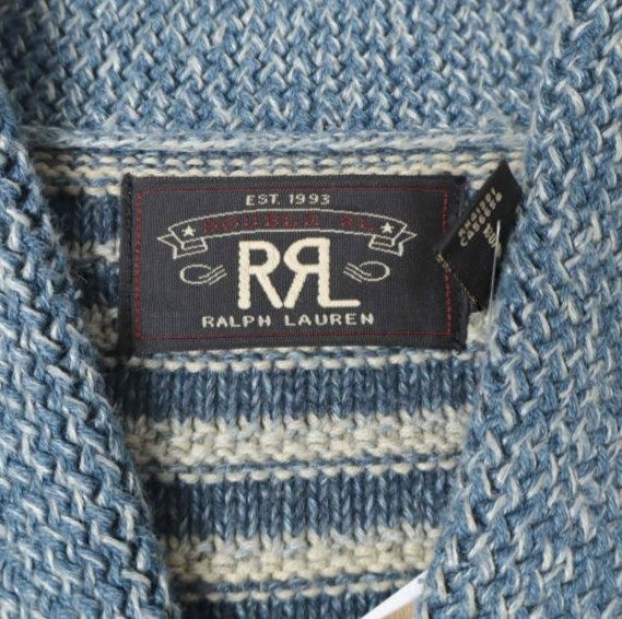 ラルフローレン RRL インディゴストライプド コットンリネン カーディガン