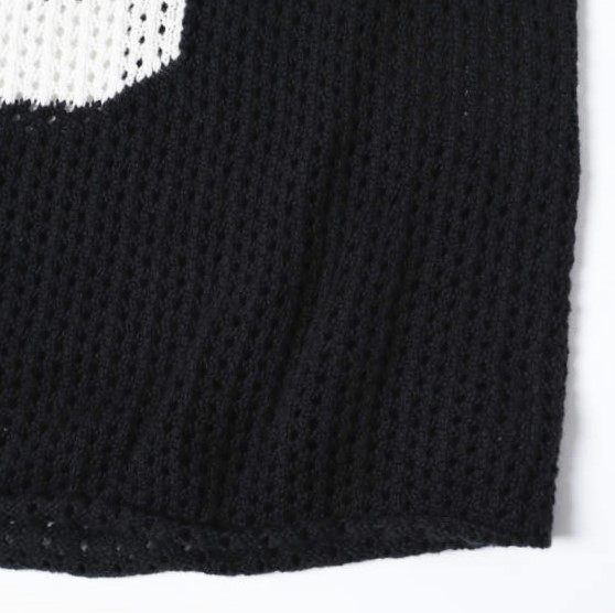 アスクユアセルフ Knit Mesh Long Sleeve Jersey ニットトップス