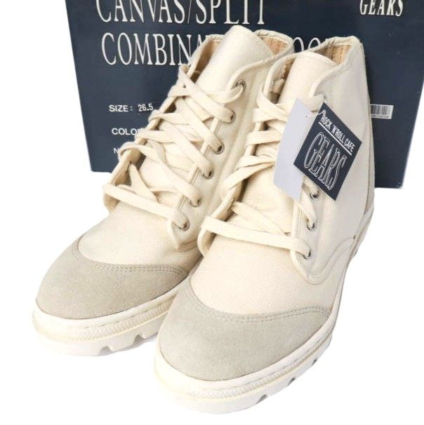 ロックンロールカフェギアーズ CANVAS SPLIT COMBINATION BOOT キャンバス ブーツ