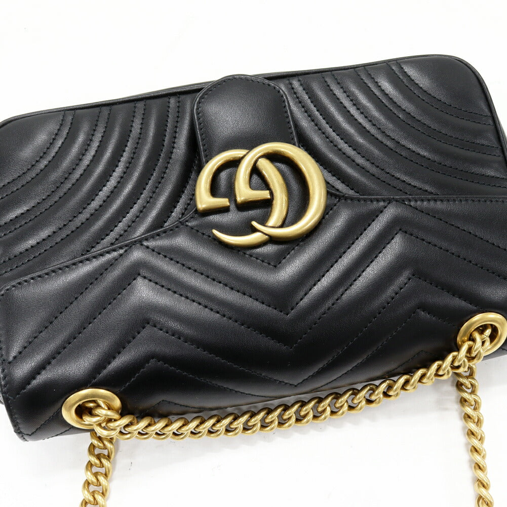 グッチ GGマーモント カーフ チェーンショルダーバッグ