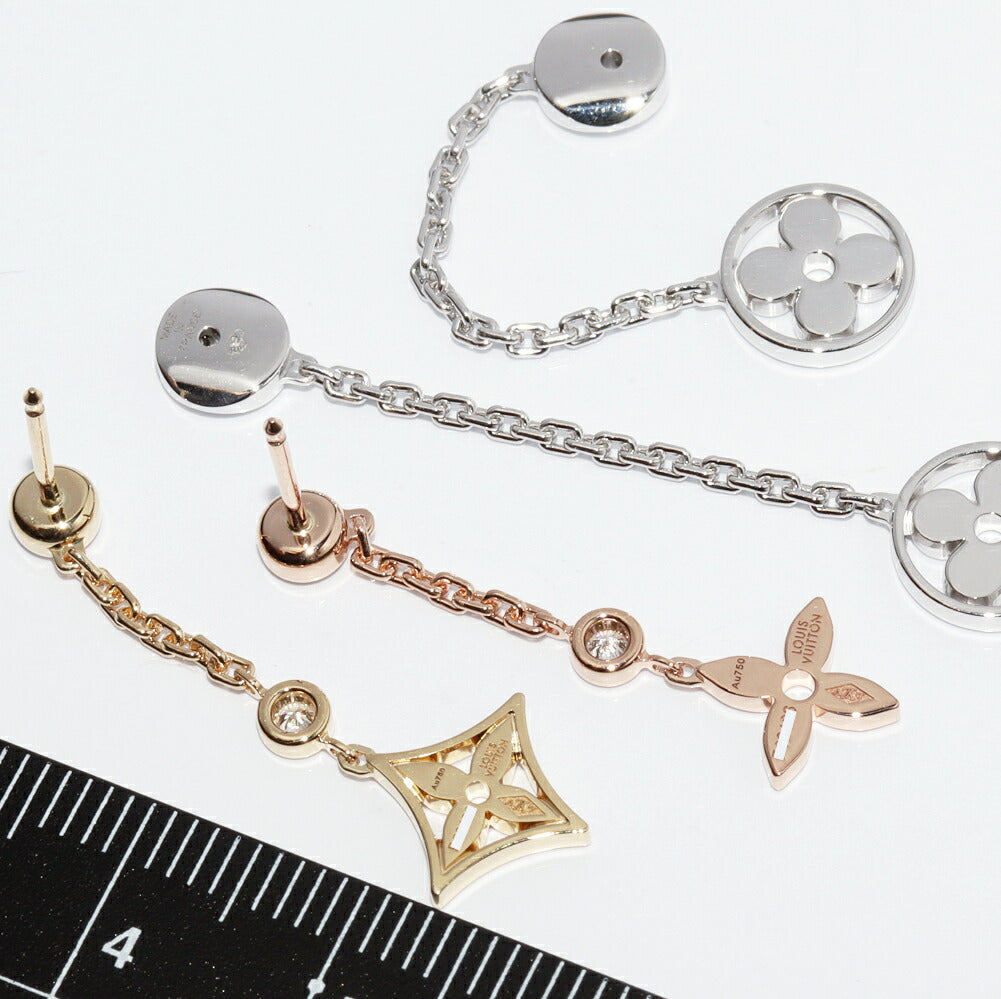 ルイヴィトン モノグラム・イディール Au750スリーゴールド ダイヤモンドピアス