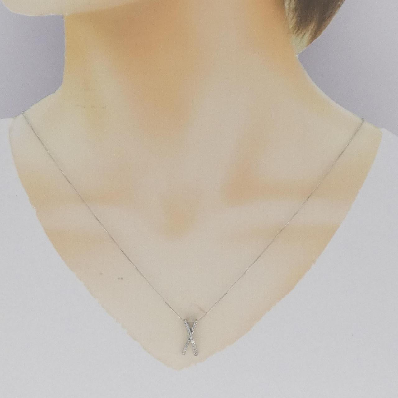 K18ホワイトゴールド ダイヤモンドネックレス