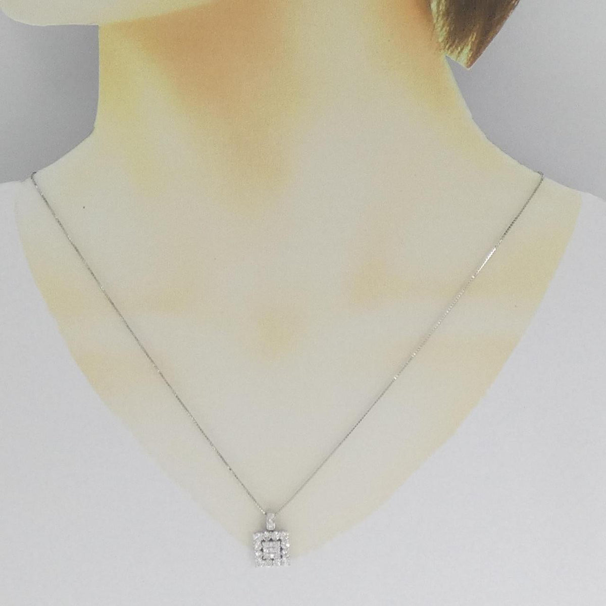 K18WG ダイヤモンドネックレス