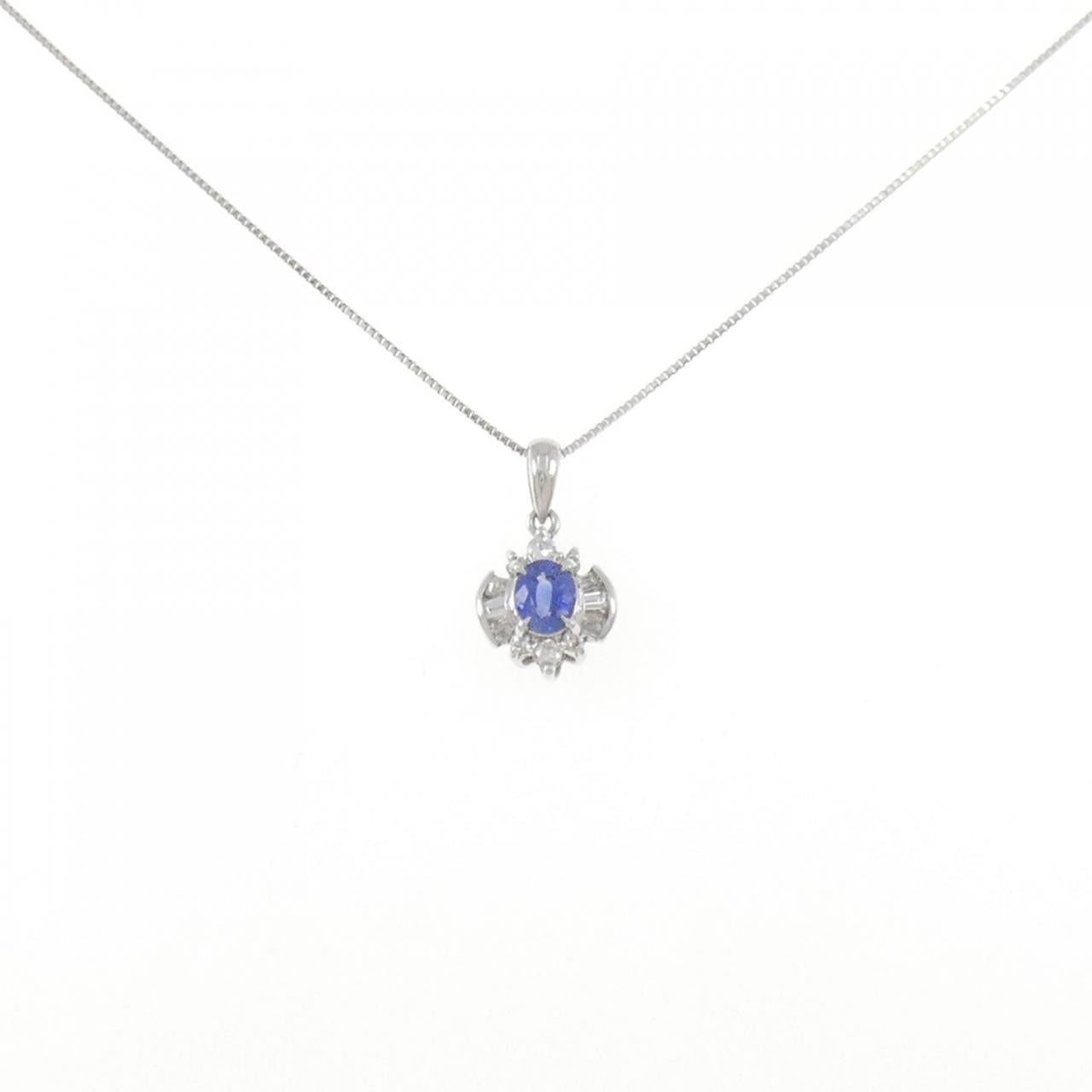 Platinum 850 Sapphire Diamond Necklace