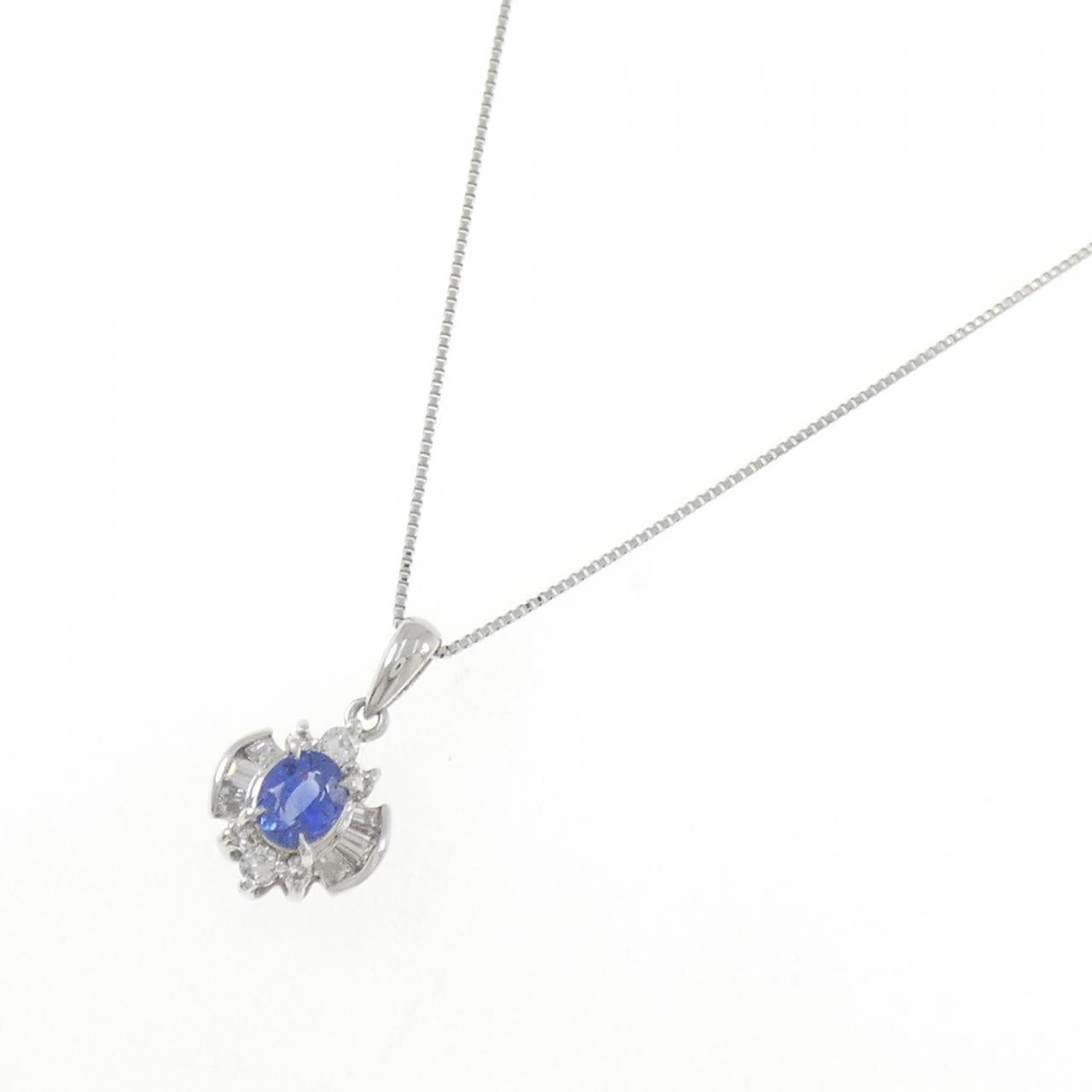 Platinum 850 Sapphire Diamond Necklace
