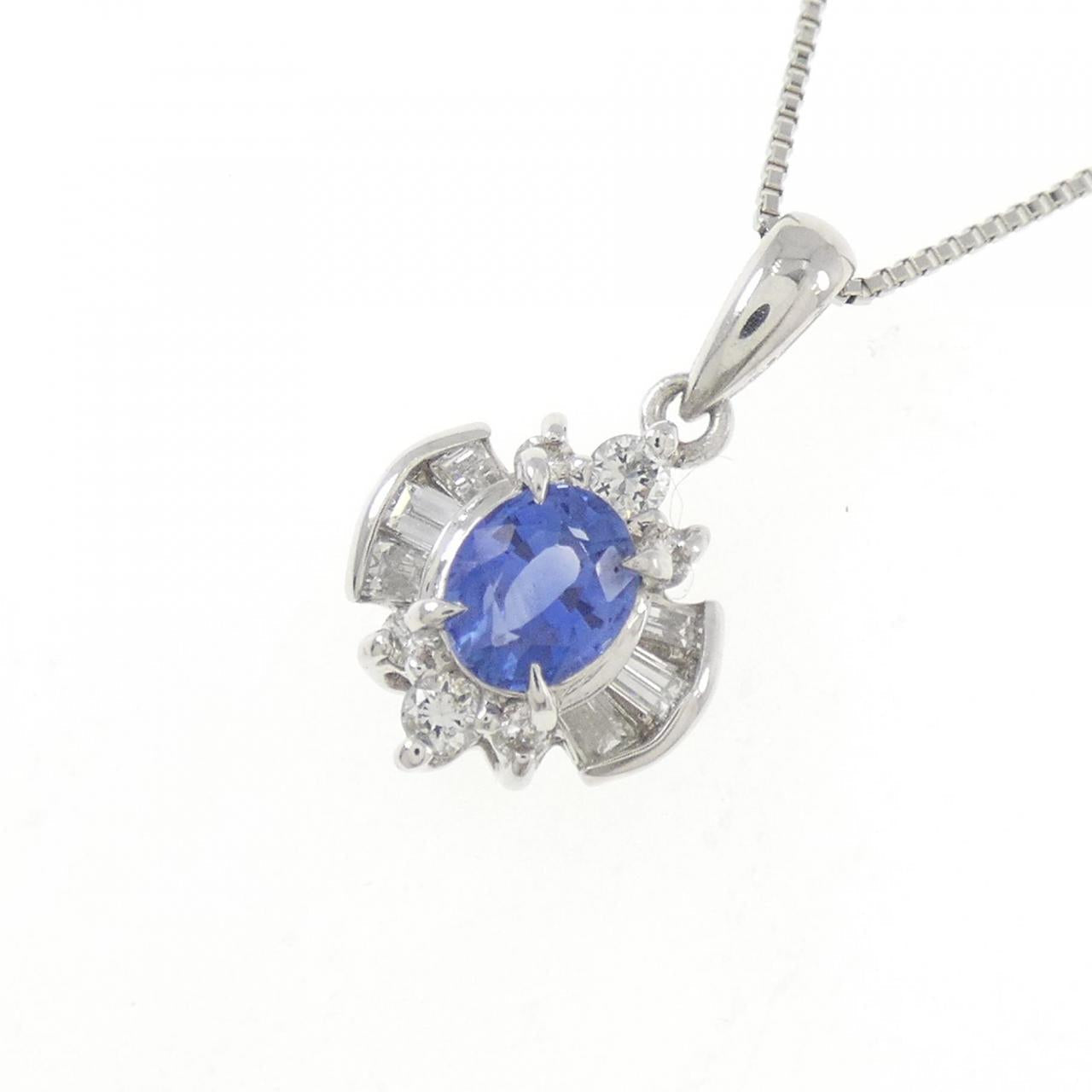 Platinum 850 Sapphire Diamond Necklace