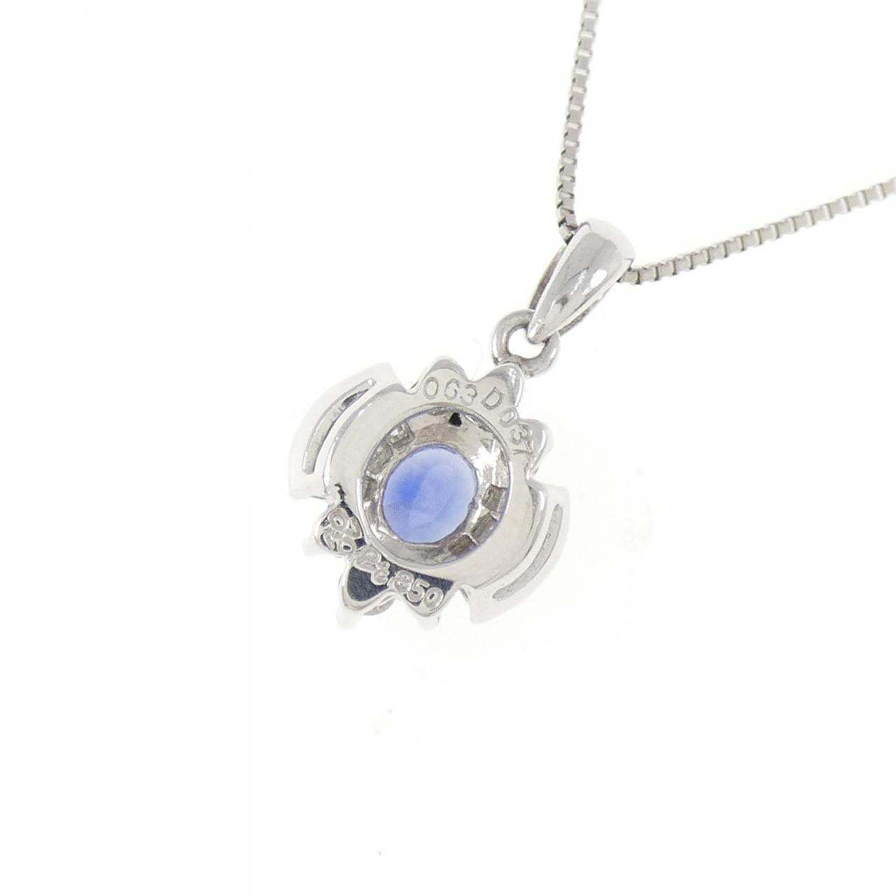 Platinum 850 Sapphire Diamond Necklace