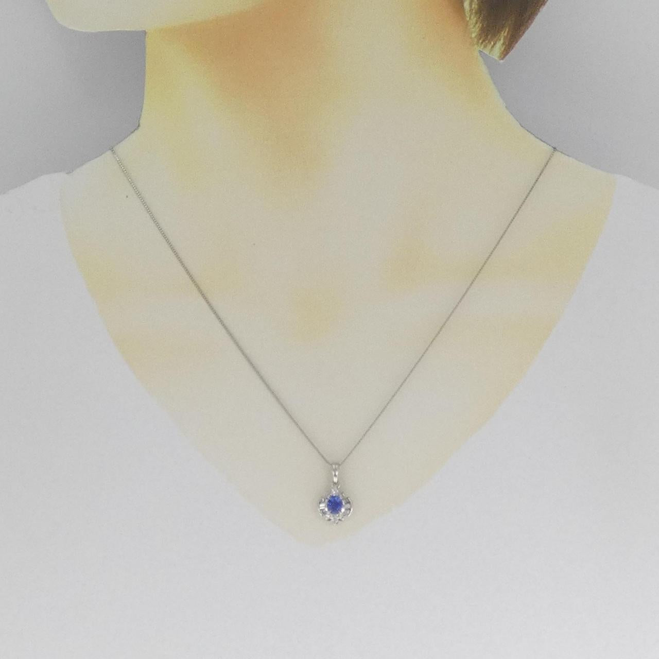 Platinum 850 Sapphire Diamond Necklace