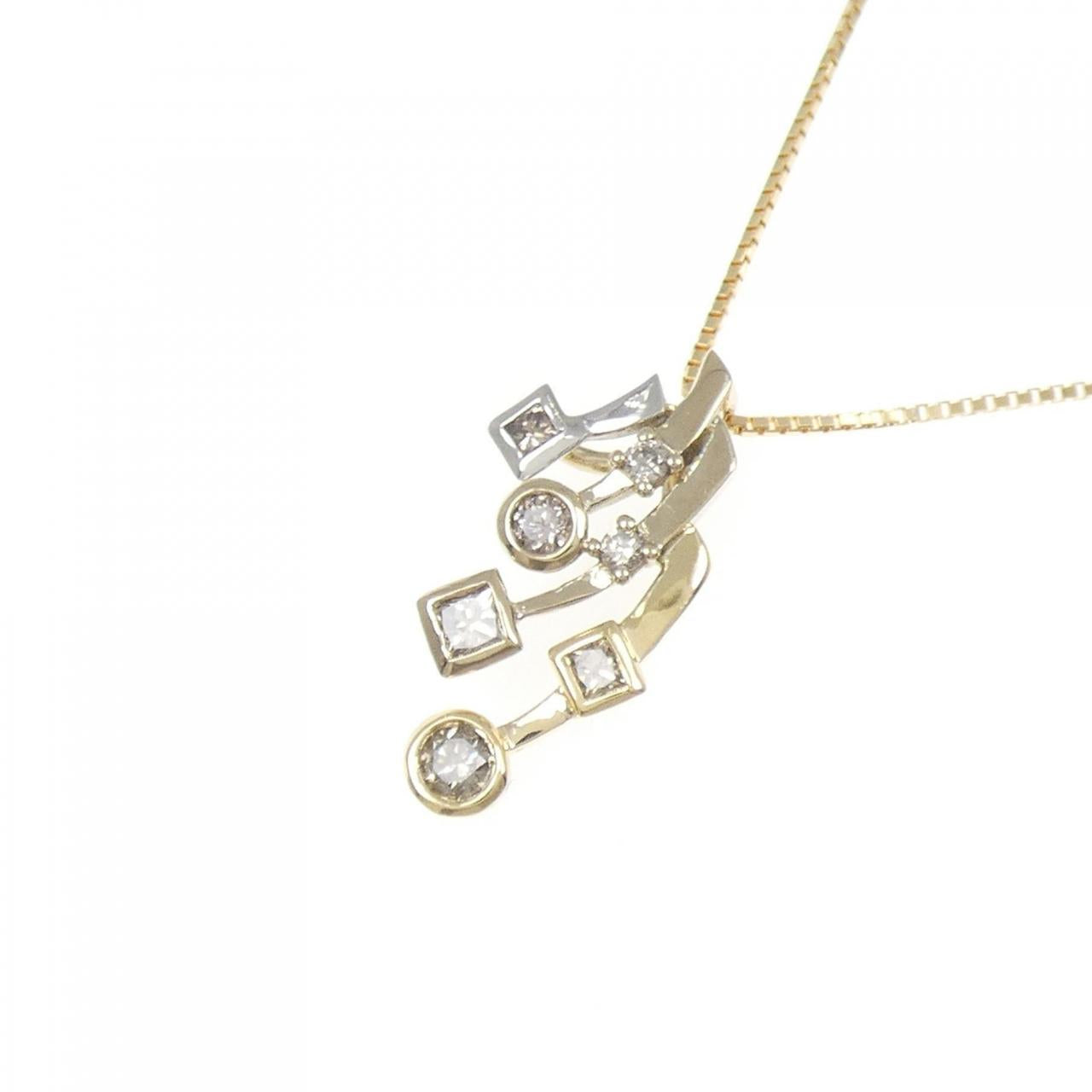 Au750/PT950 ダイヤモンド ネックレス