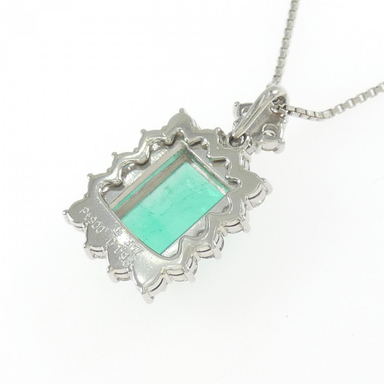 Pt900/Pt850エメラルドダイヤモンドネックレス