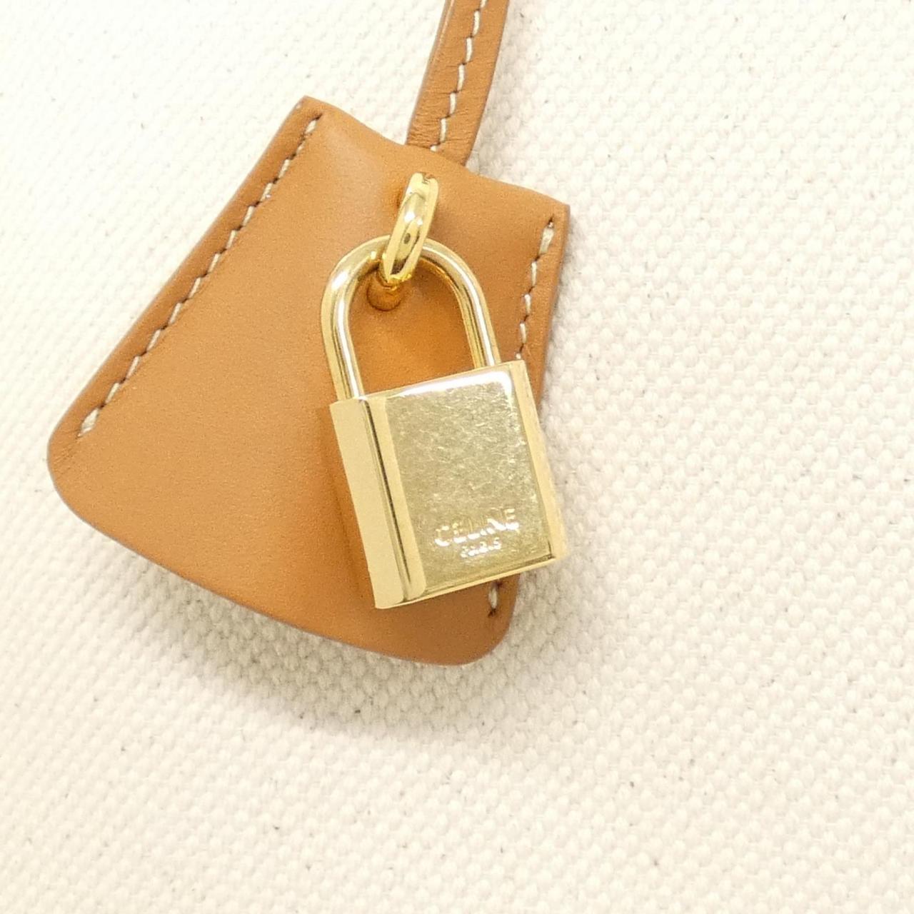 セリーヌ ホリゾンタルカバ キャンバス カーフ トートバッグ