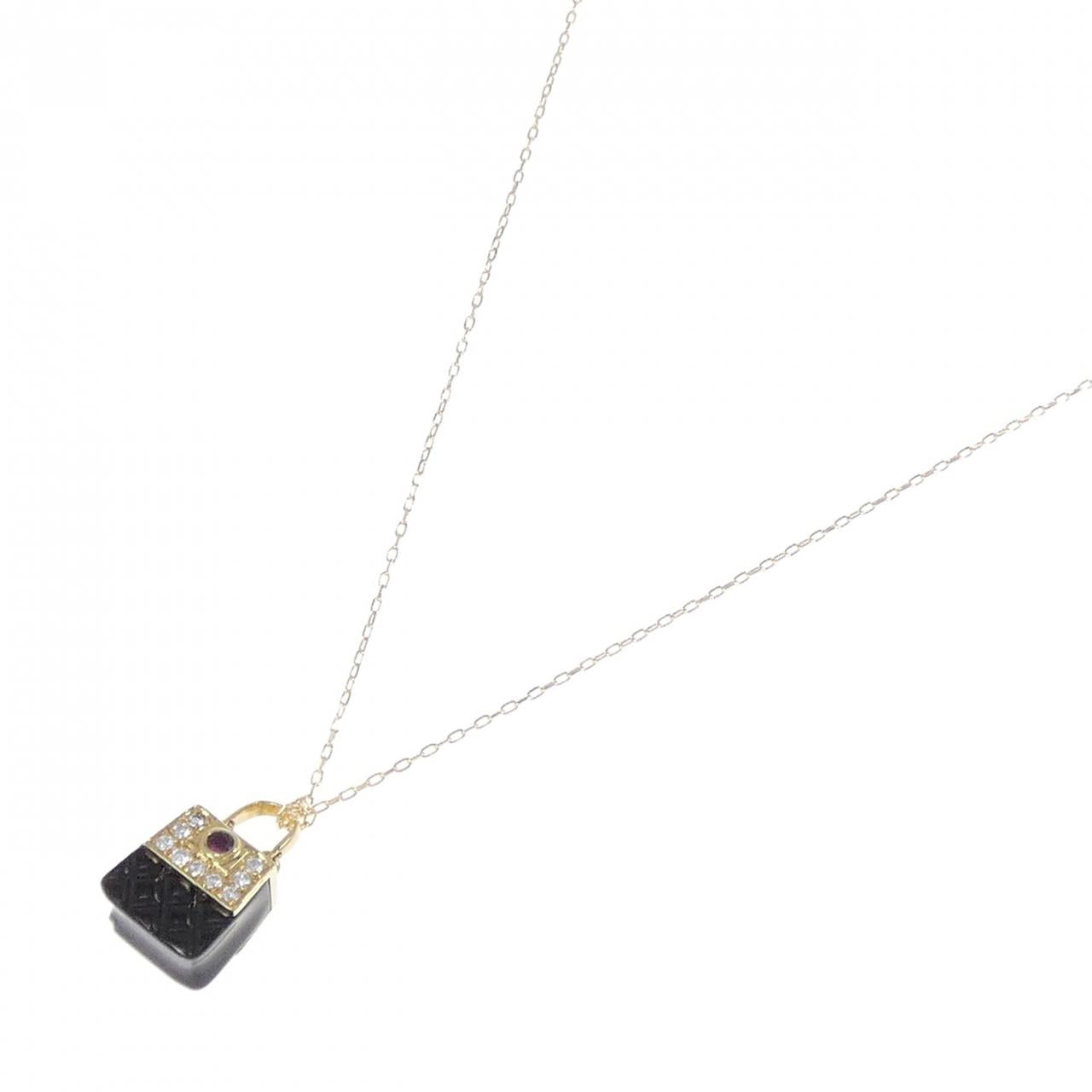 Au750 ルビー ダイヤモンド ネックレス