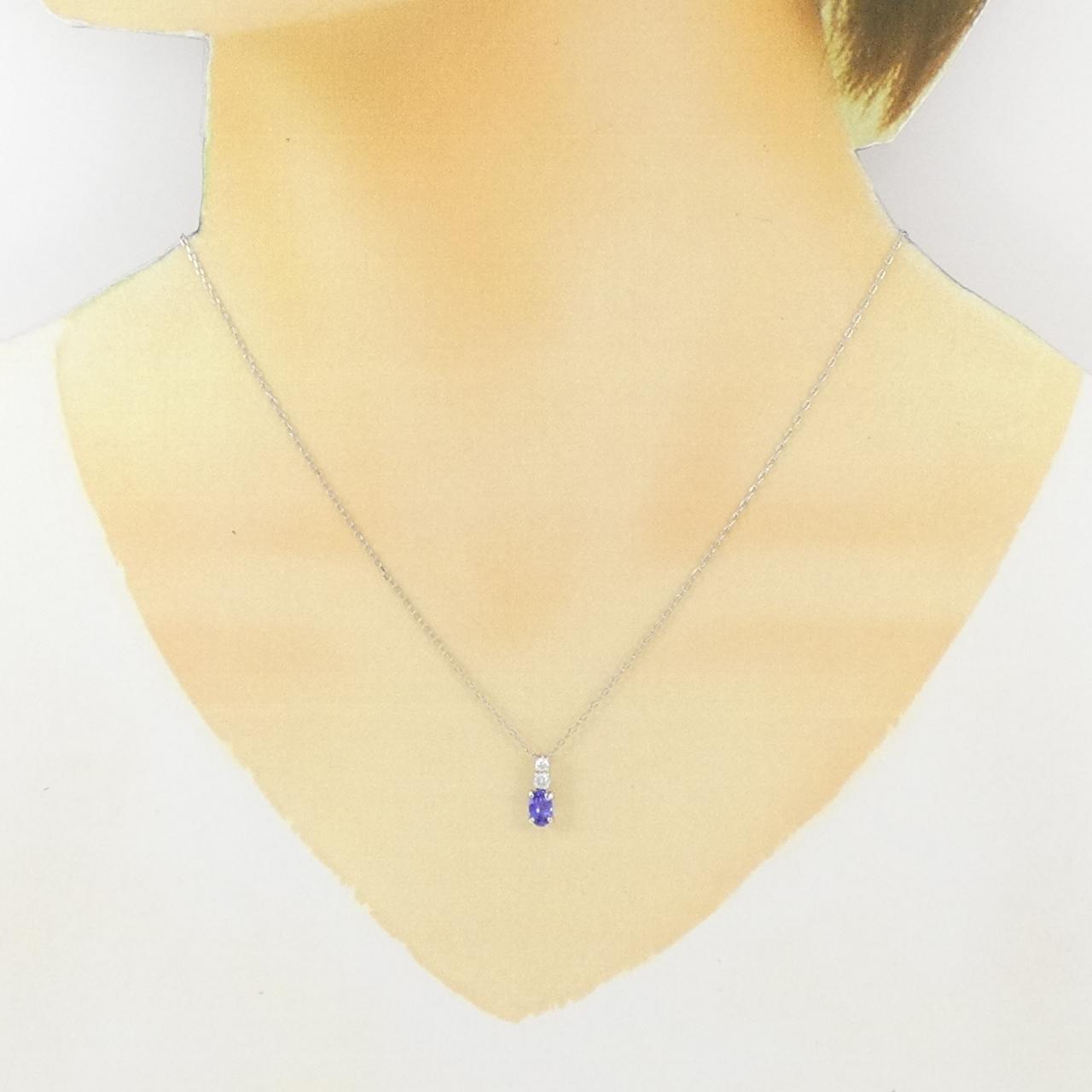 Pt900 Pt850 タンザナイト プラチナ ネックレス