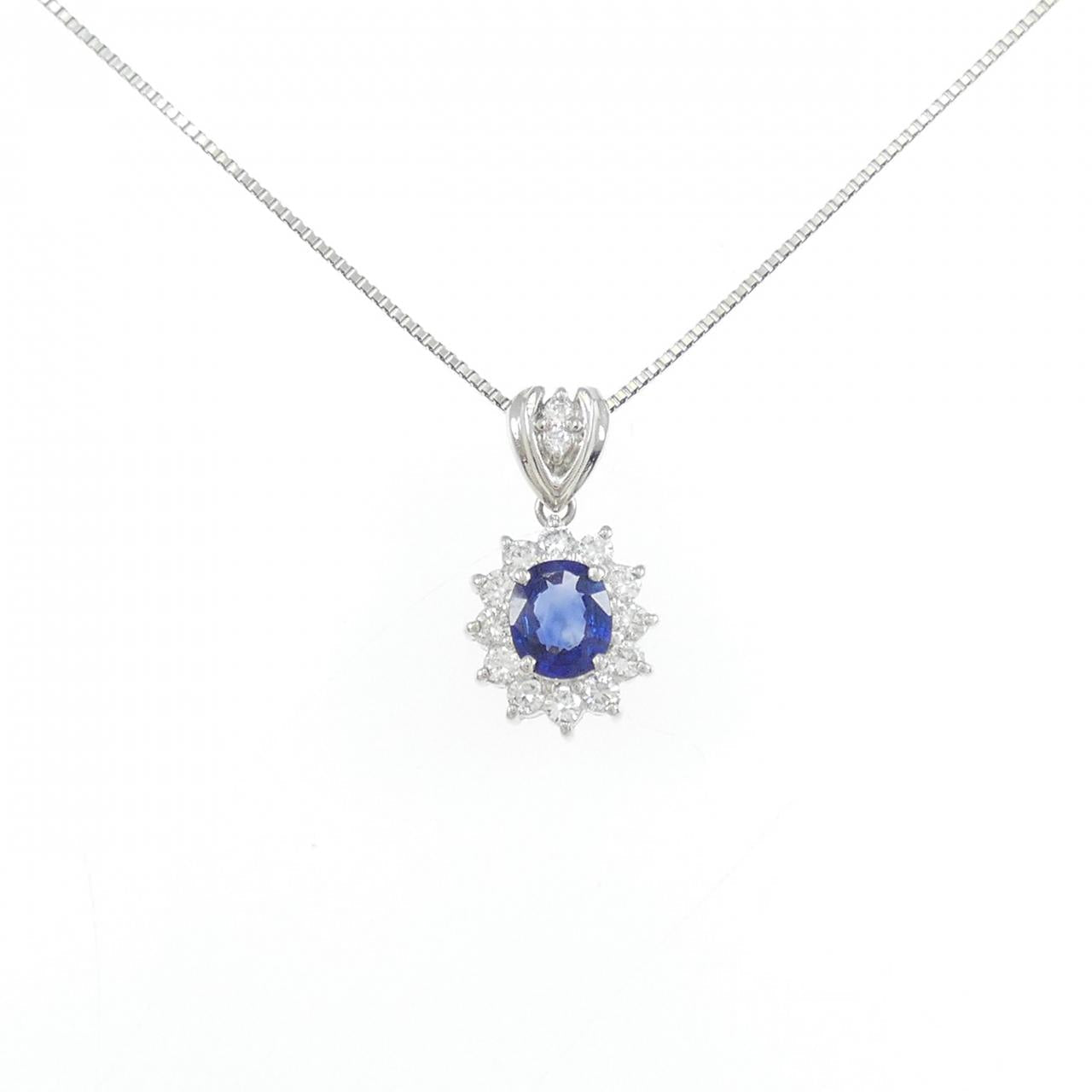 Pt900 Pt850 サファイヤ プラチナネックレス