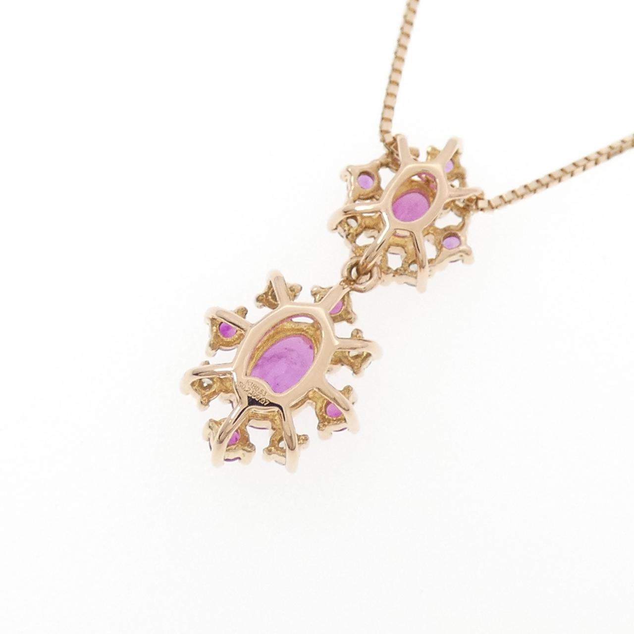 Au750 サファイア ダイヤモンド ネックレス