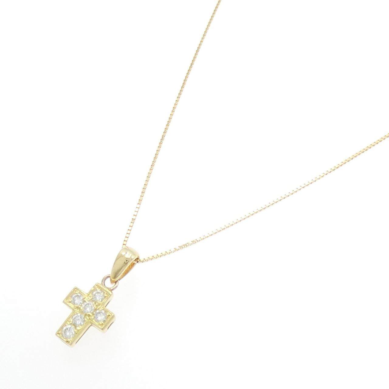 Au750 クロス ダイヤモンドネックレス