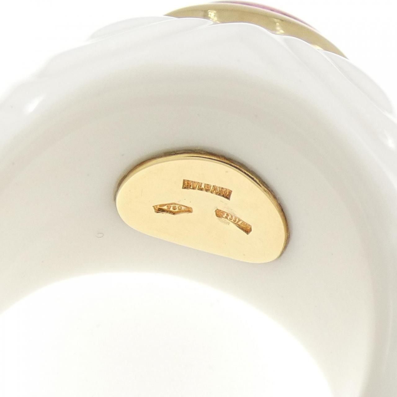 ブルガリ 750イエローゴールド 陶器 トルマリン リング 9.5号