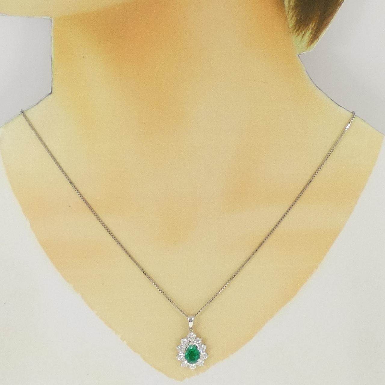 プラチナ900 プラチナ850 エメラルドダイヤモンドネックレス