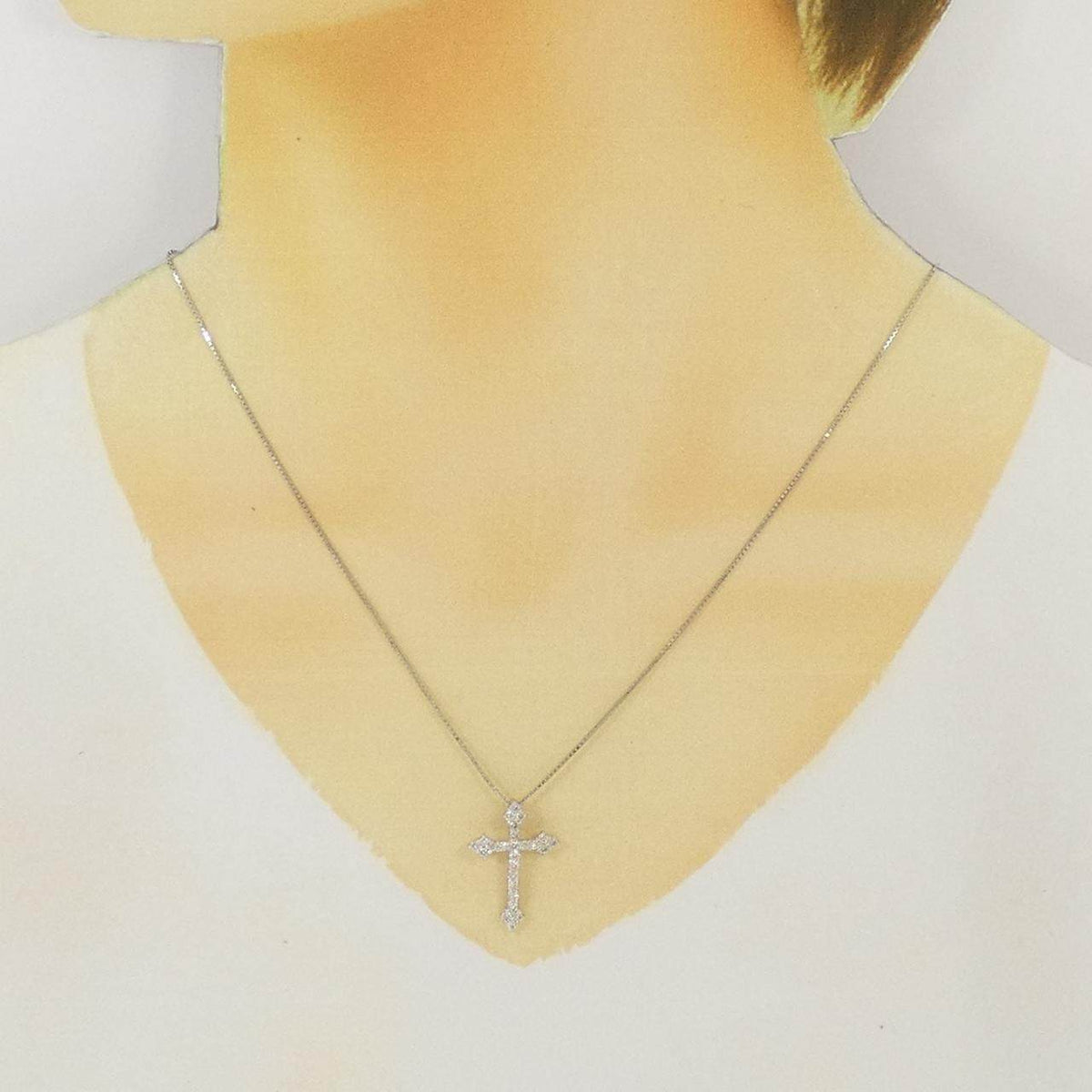 プラチナ ダイヤモンド クロス ネックレス
