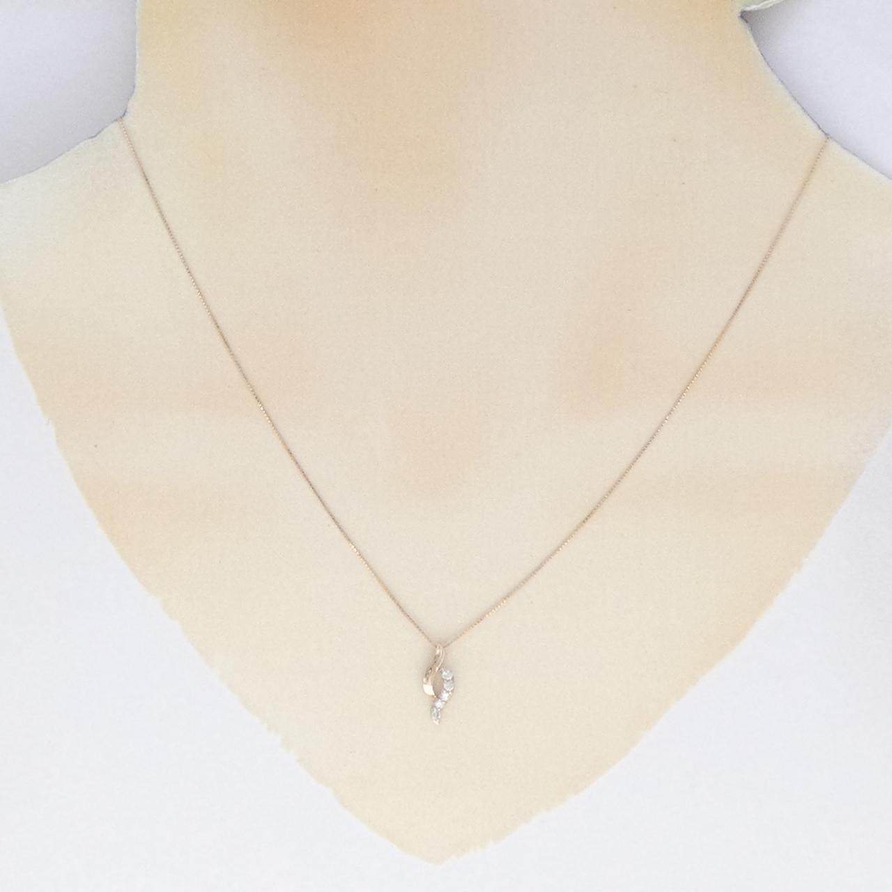 K10ピンクゴールドダイヤモンドネックレス