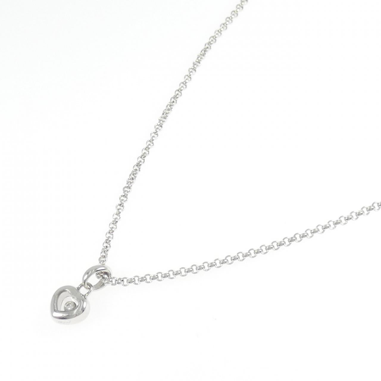 ショパール ハッピー ダイヤモンド Au750 ホワイト ゴールド ネックレス