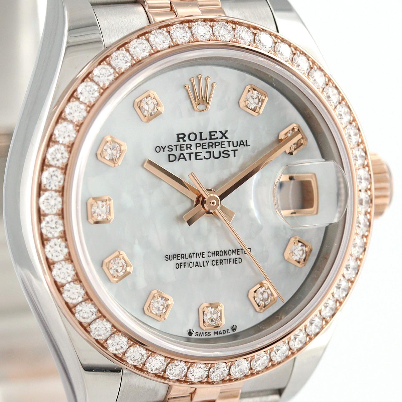 ロレックス デイトジャスト ステンレス スチール x ピンク ゴールド ウォッチ
