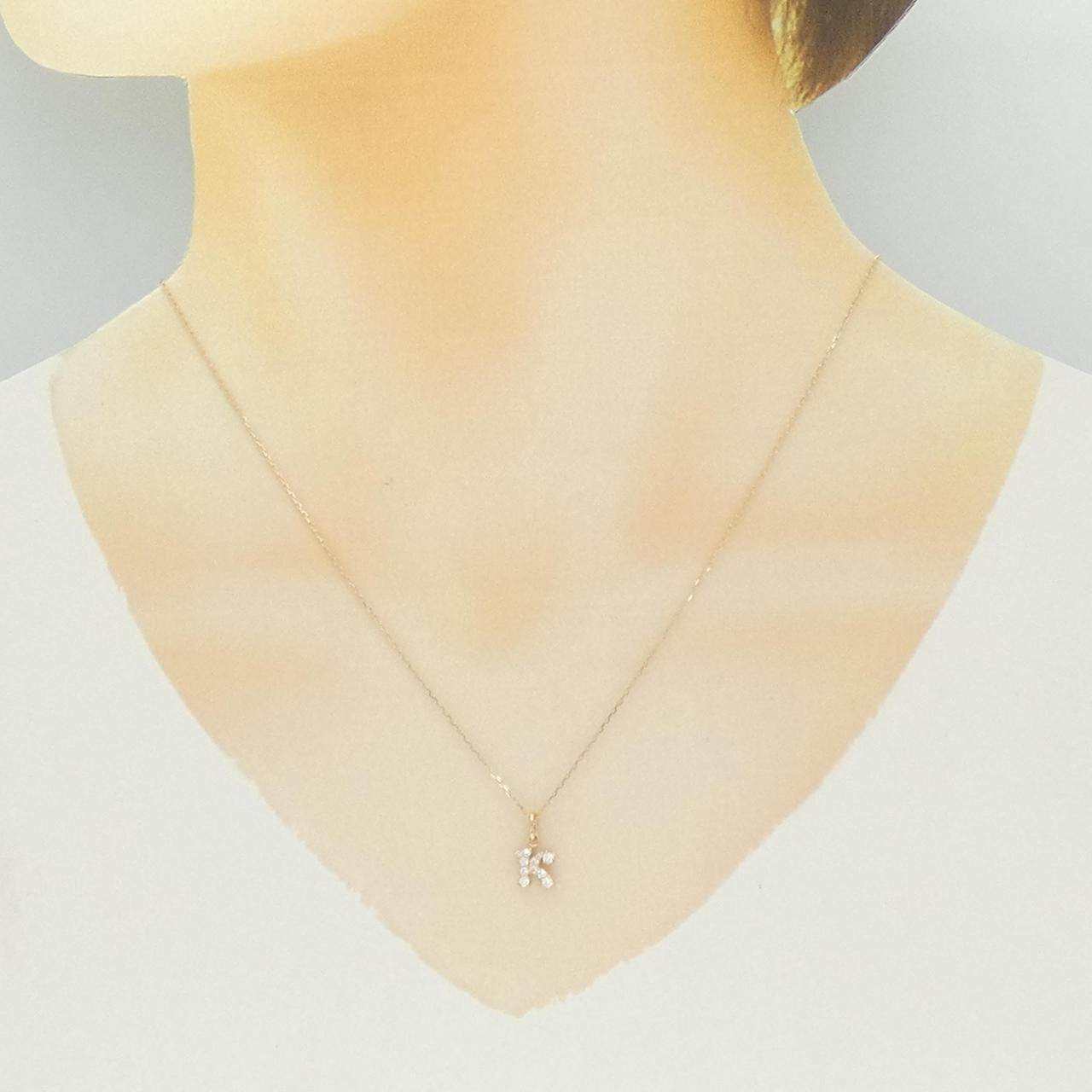 Au750 ダイヤモンド イニシャルK ネックレス