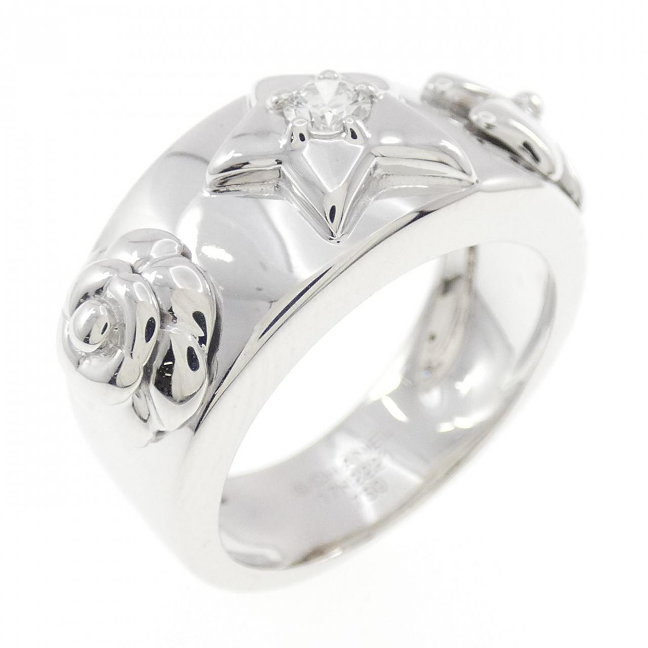 シャネル スリーシンボルズ 750ホワイトゴールド ダイヤモンド リング