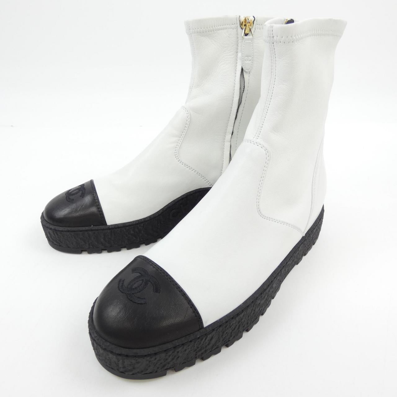 シャネル ANKLE BOOTS ストレッチラムスキン ブーツ