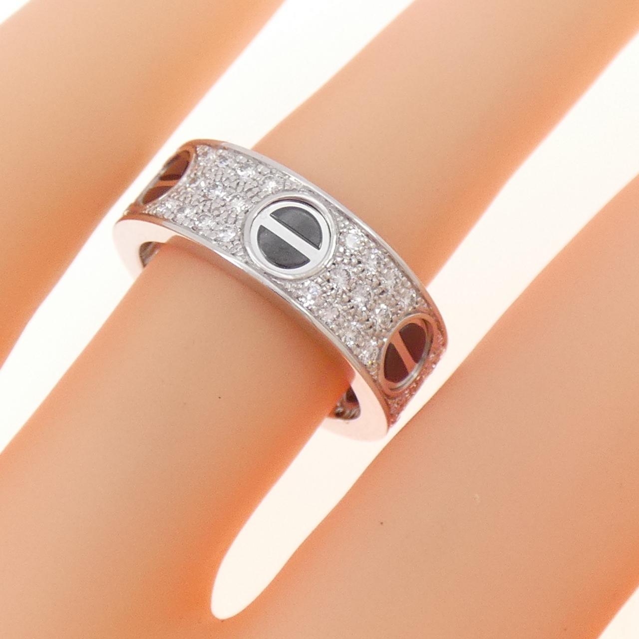 カルティエ ラブ 750ホワイトゴールド セラミック ダイヤモンド リング 10号