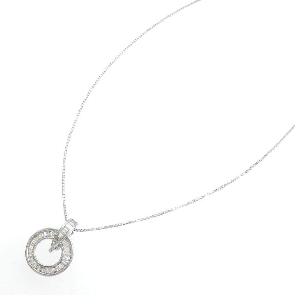 K18ホワイトゴールドダイヤモンドネックレス