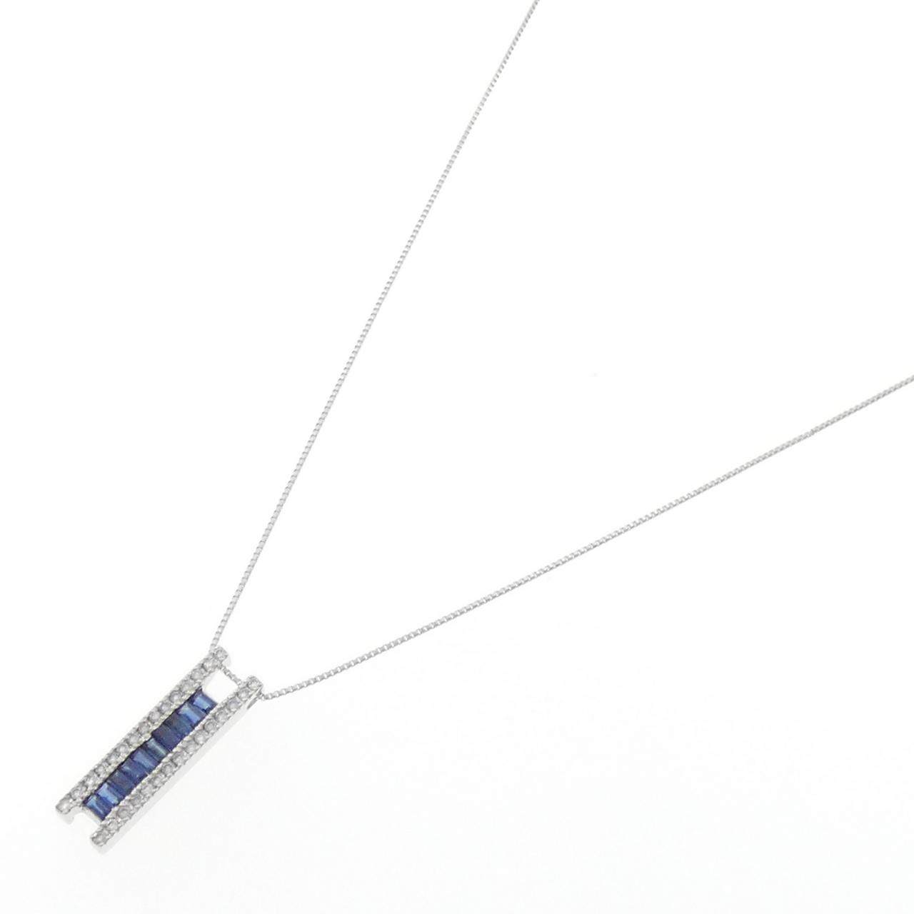 Au750サファイアダイヤモンドネックレス