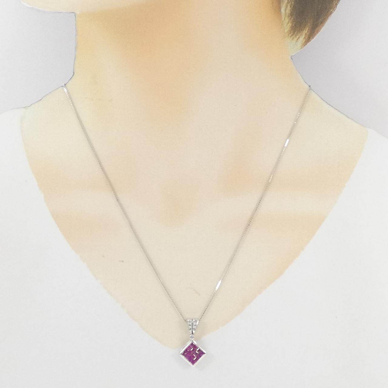 Au750 2wayルビー ダイヤモンド ネックレス