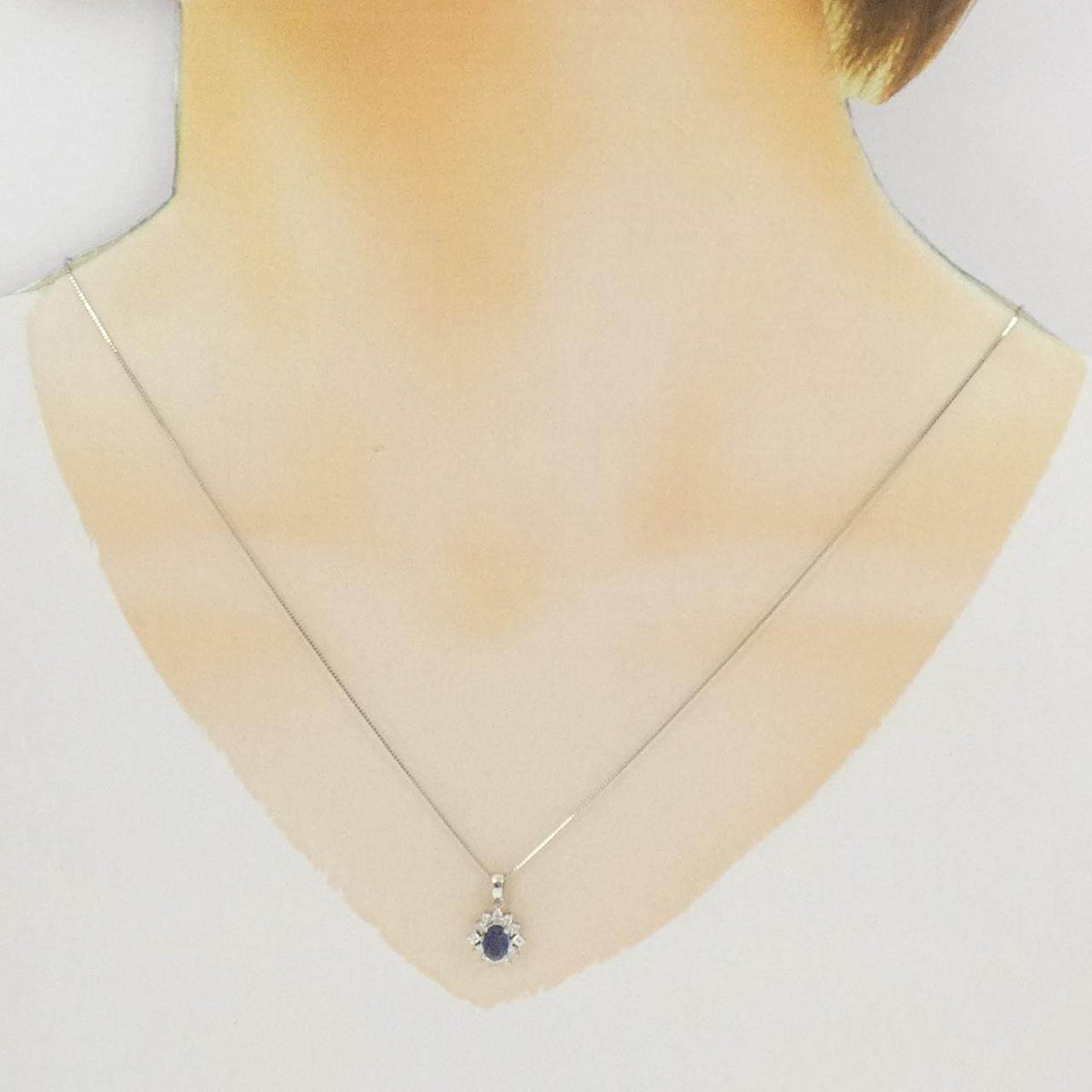 Pt900 Pt850 サファイヤ ダイヤモンドネックレス