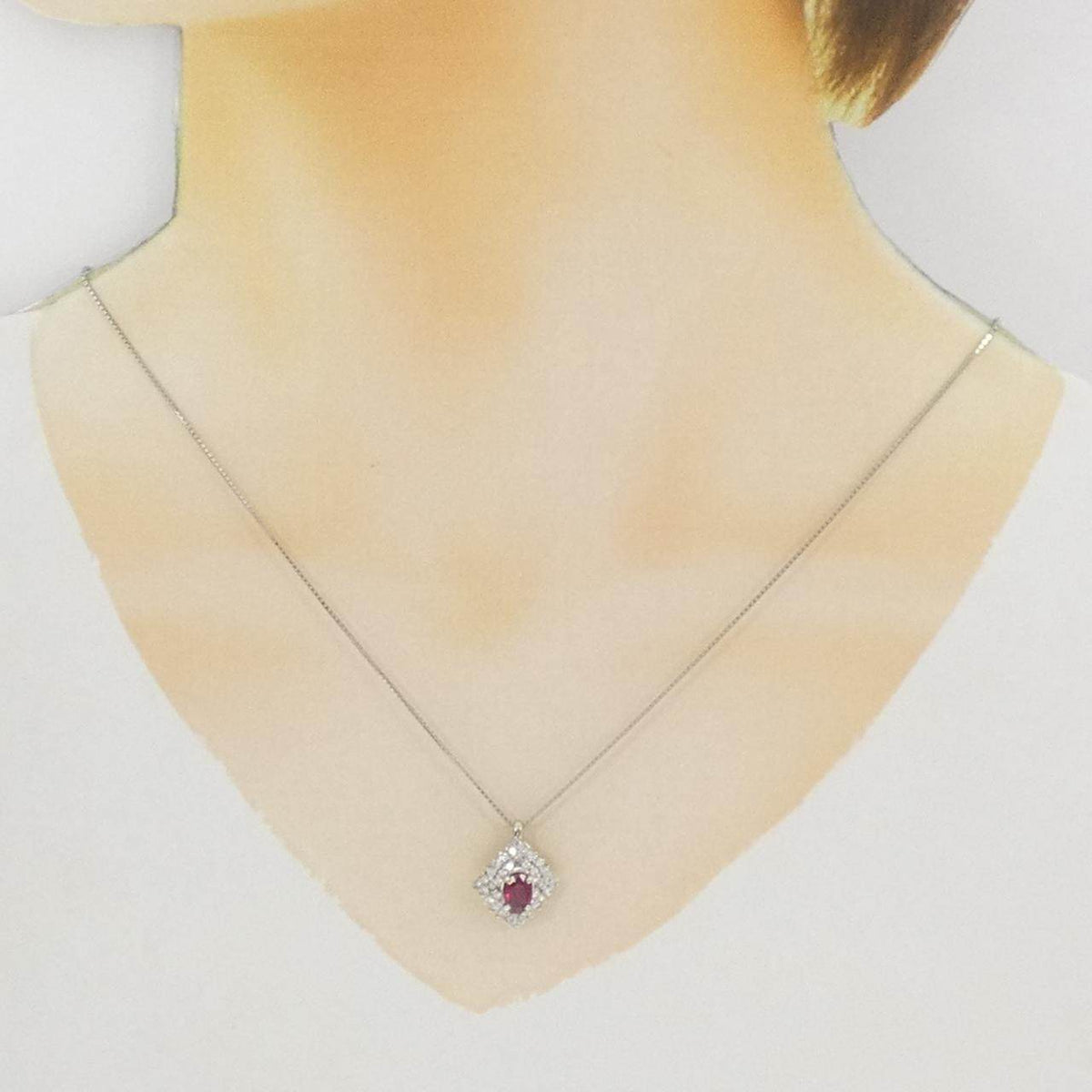Pt850ルビー ダイヤモンドネックレス